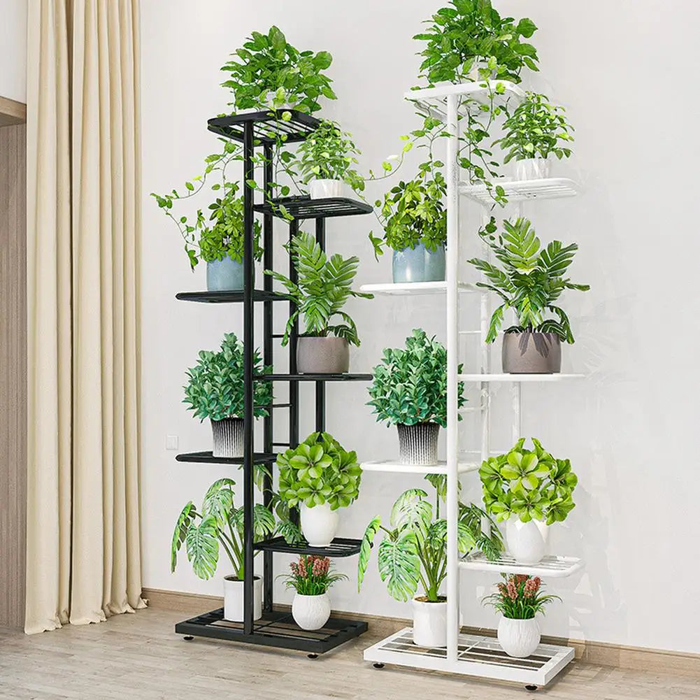 HiMISS Tiered Metal Plant Stand With Multiple Potted Plant Holders