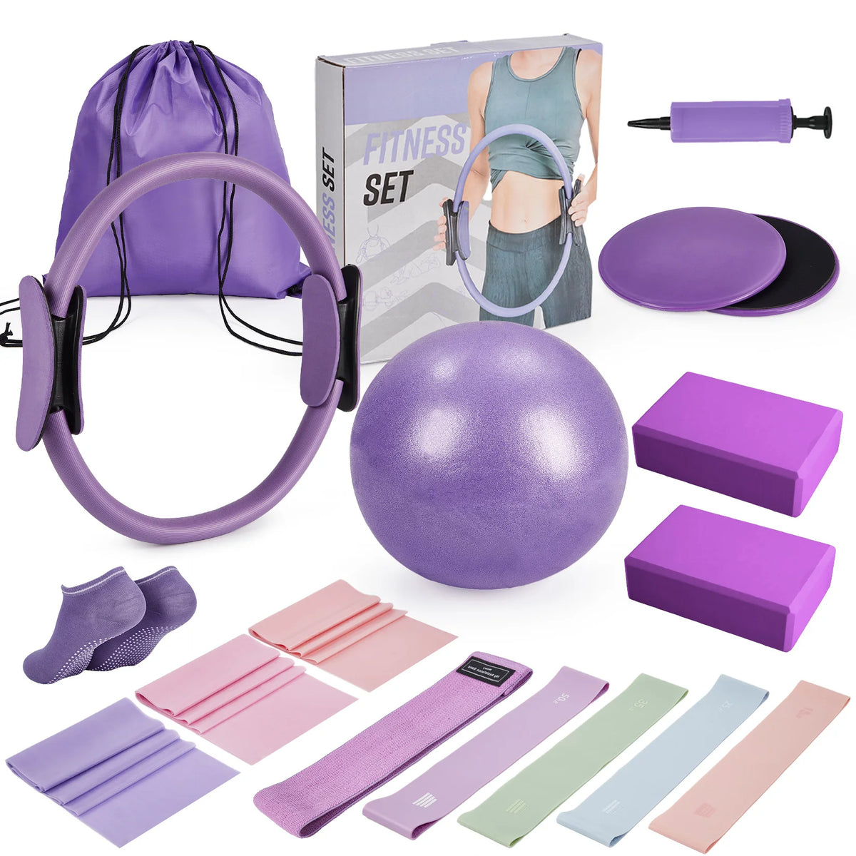 GAOMON 17-In-1 Pilates Ring Kit For Home Fitness Workouts