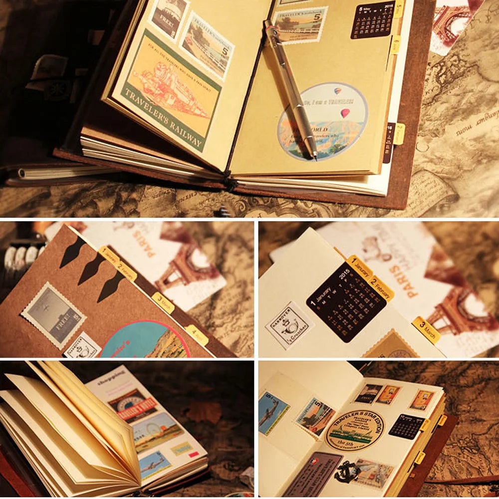 RAYSLIN Genuine Leather Refillable Custom Travel Diary Journal