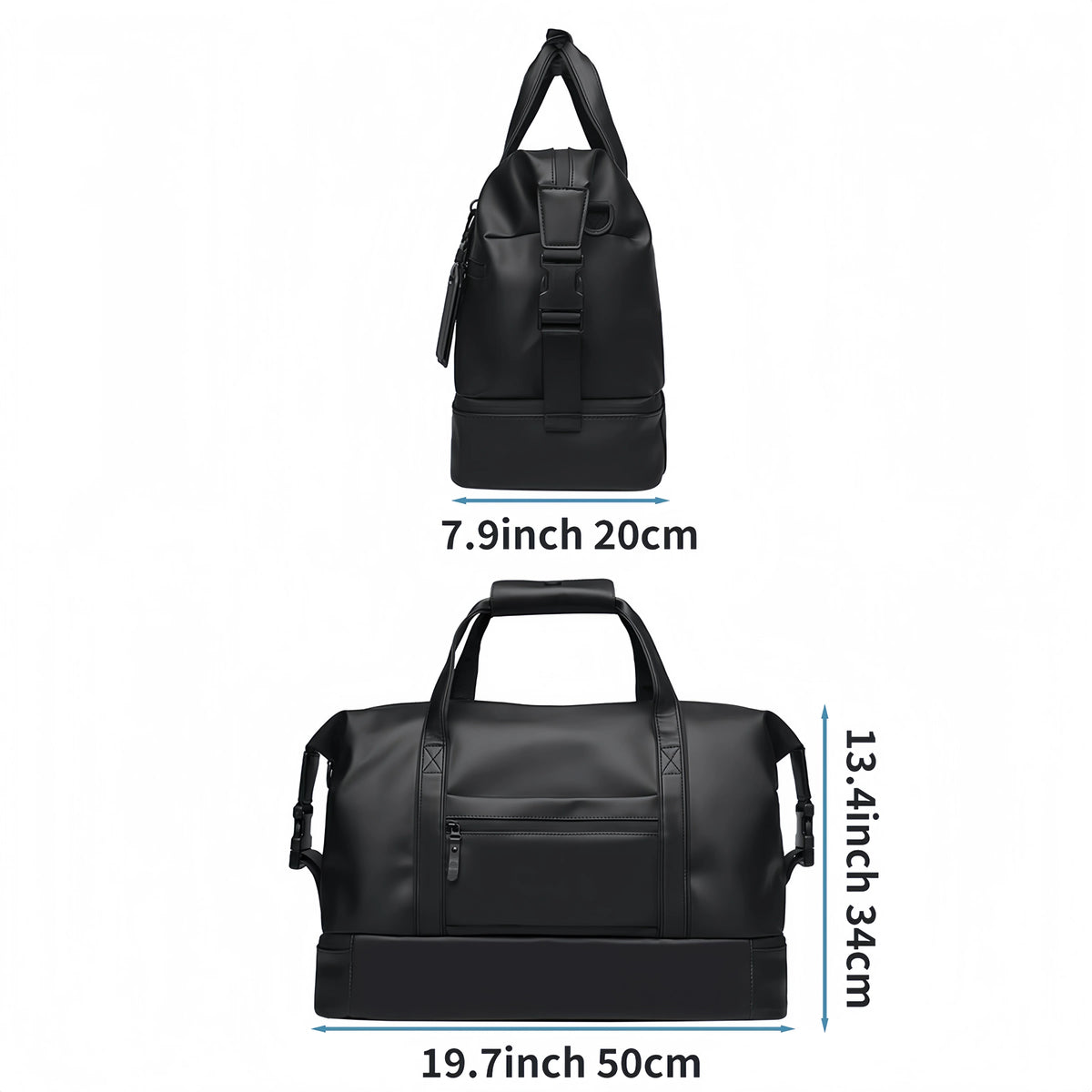 Lightweight Water Resistant Travel Duffel Bag With Shoe Compartment