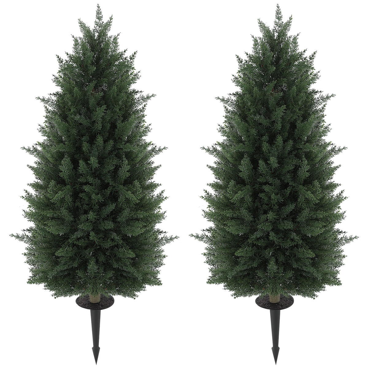 HOMCOM Artificial Cedar Topiary Trees for Indoor Outdoor Decor