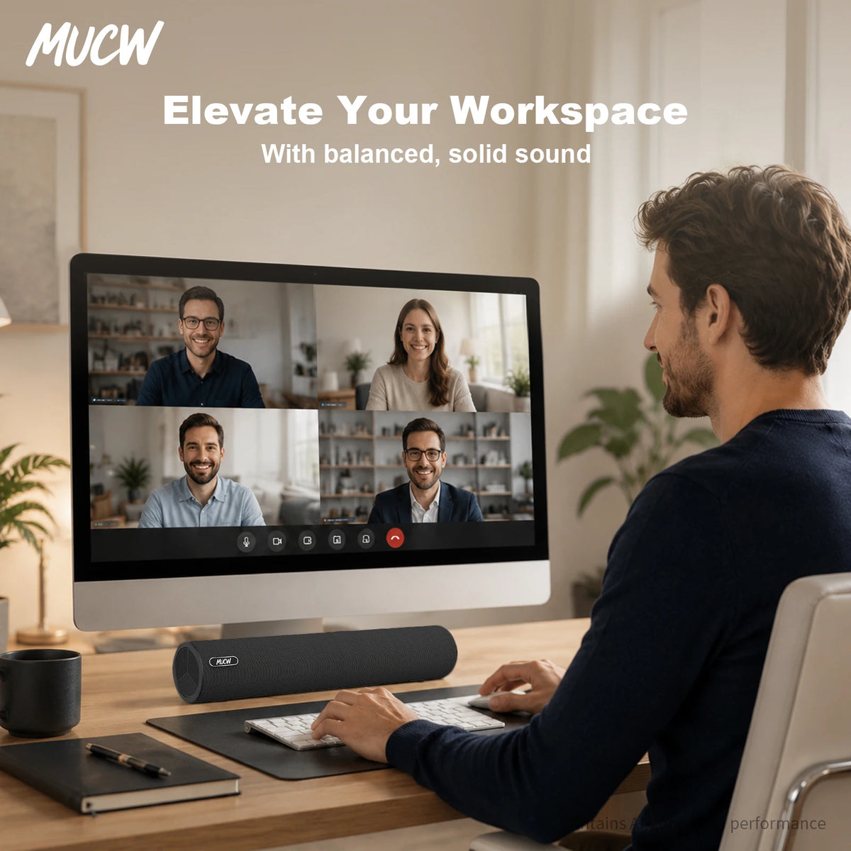 MUCW Wired Stereo Computer Soundbar With USB And AUX Input