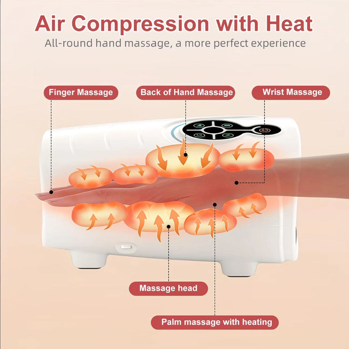 LINGTENG Cordless Heated Hand Massager For Comfortable Relaxation