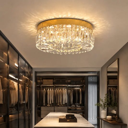 GreeLustr Crystal LED Semi Flush Mount Ceiling Chandelier