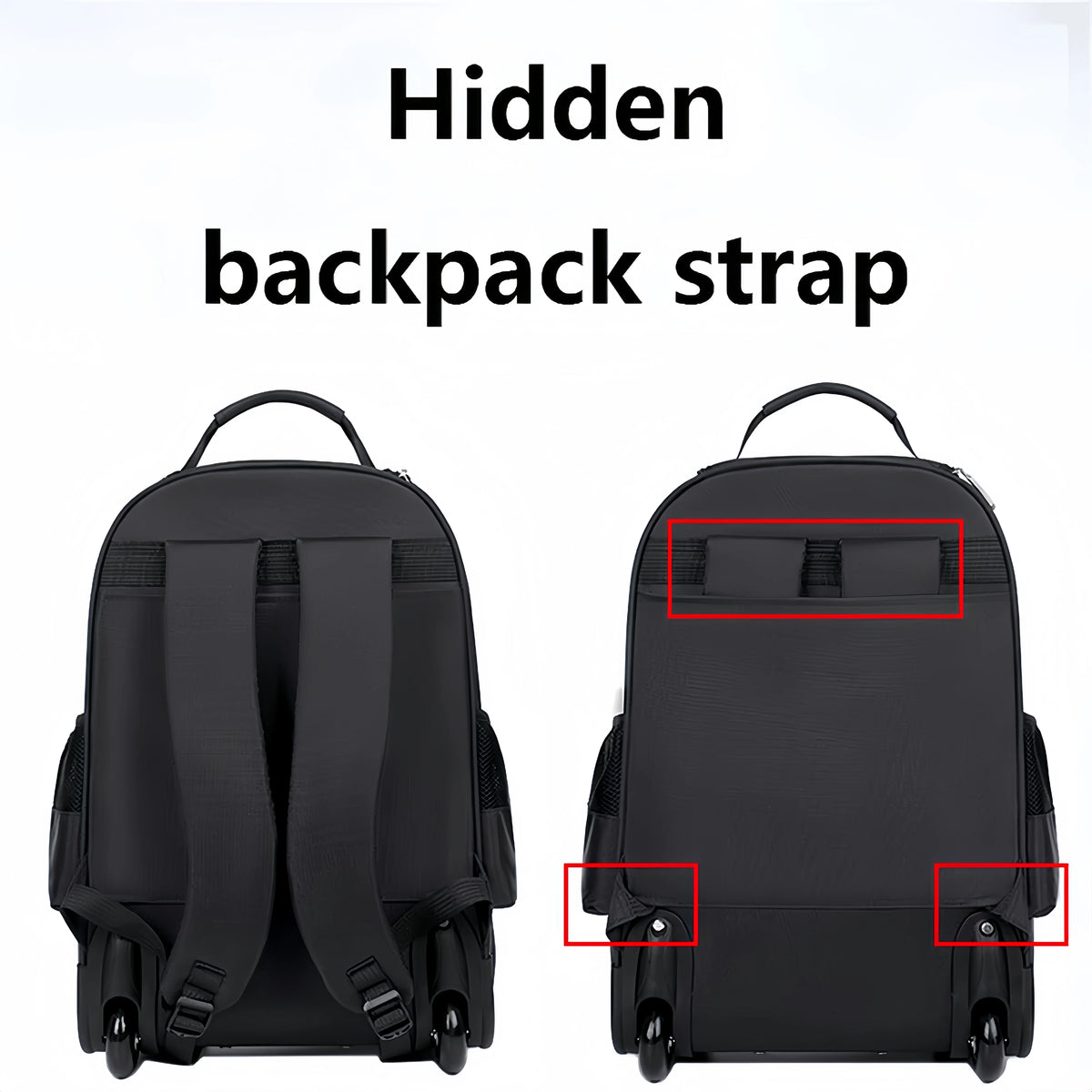 Wheeled Laptop Backpack With Large Capacity Travel Rolling Bag