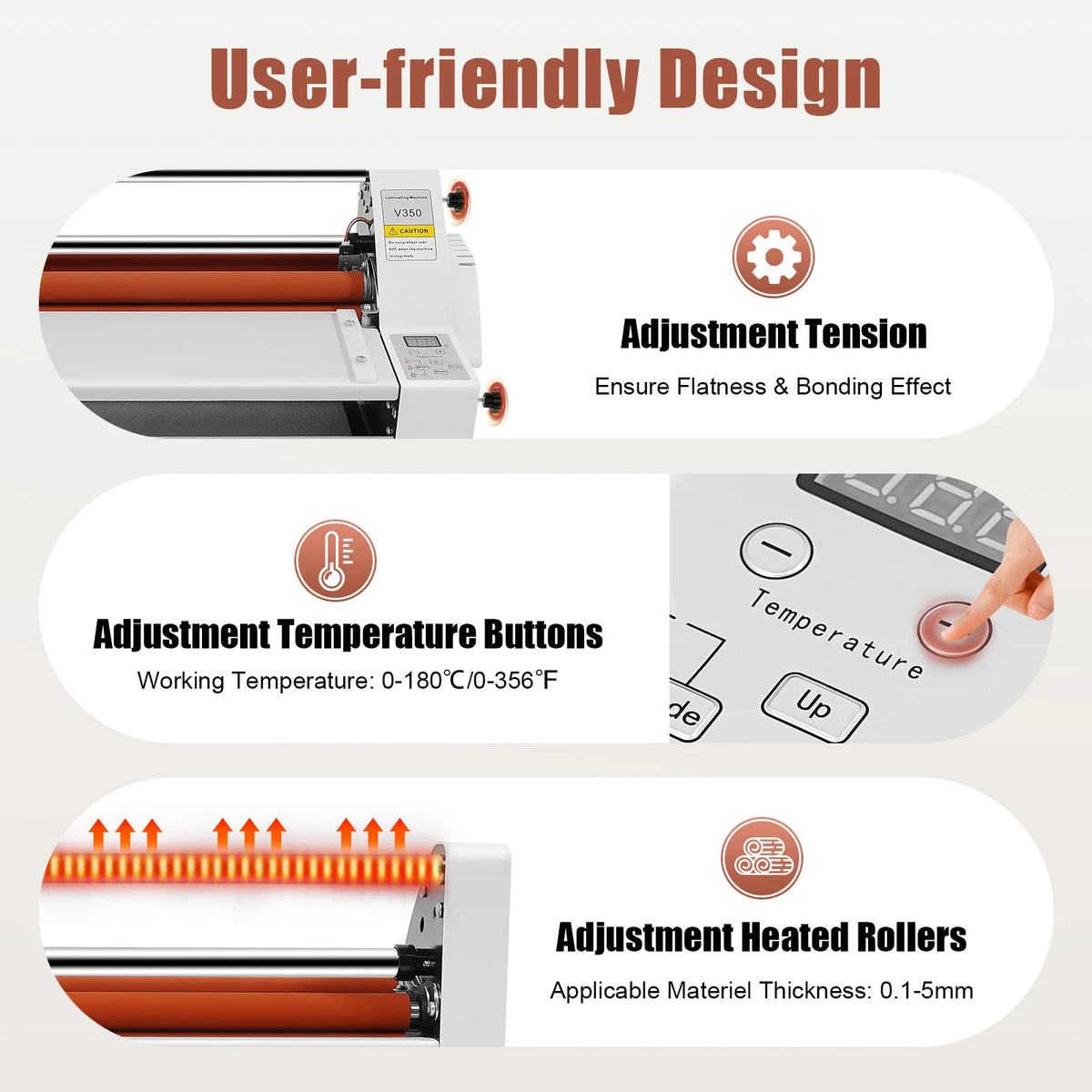 700W Double Sided Laminating Machine With Electronic Temperature Control