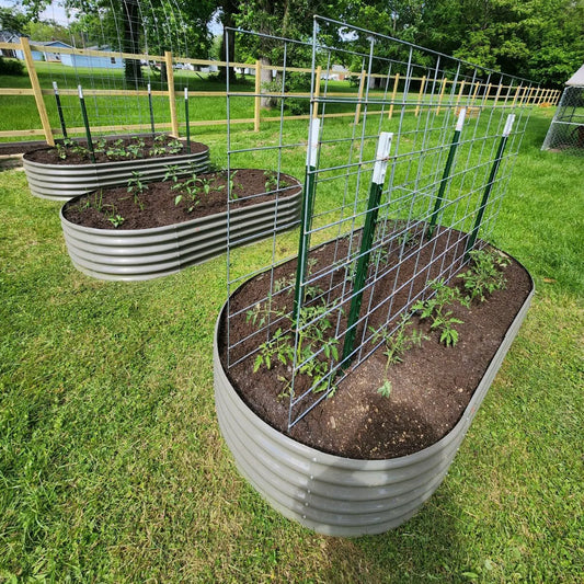 Tramull Galvanized Raised Garden Bed Planter for Vegetables and Flowers