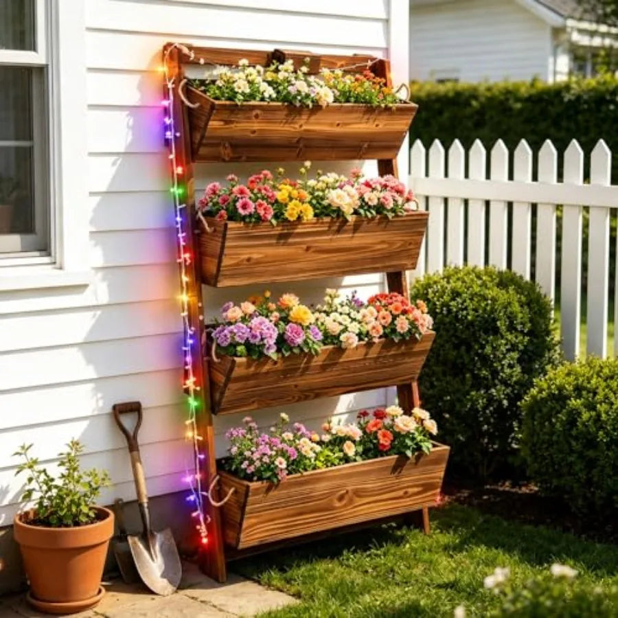 MDNG Outdoor Vertical Garden Planter With LED Lights And Drainage