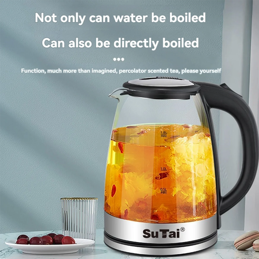 Electric Glass Kettle With Auto Shutoff And LED Indicator