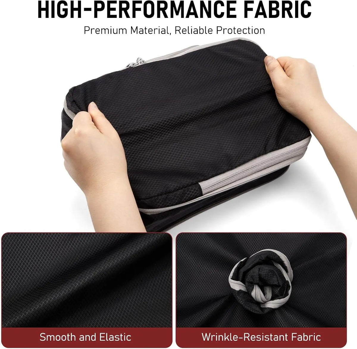Waterproof Travel Compression Packing Cubes Set For Luggage Organization