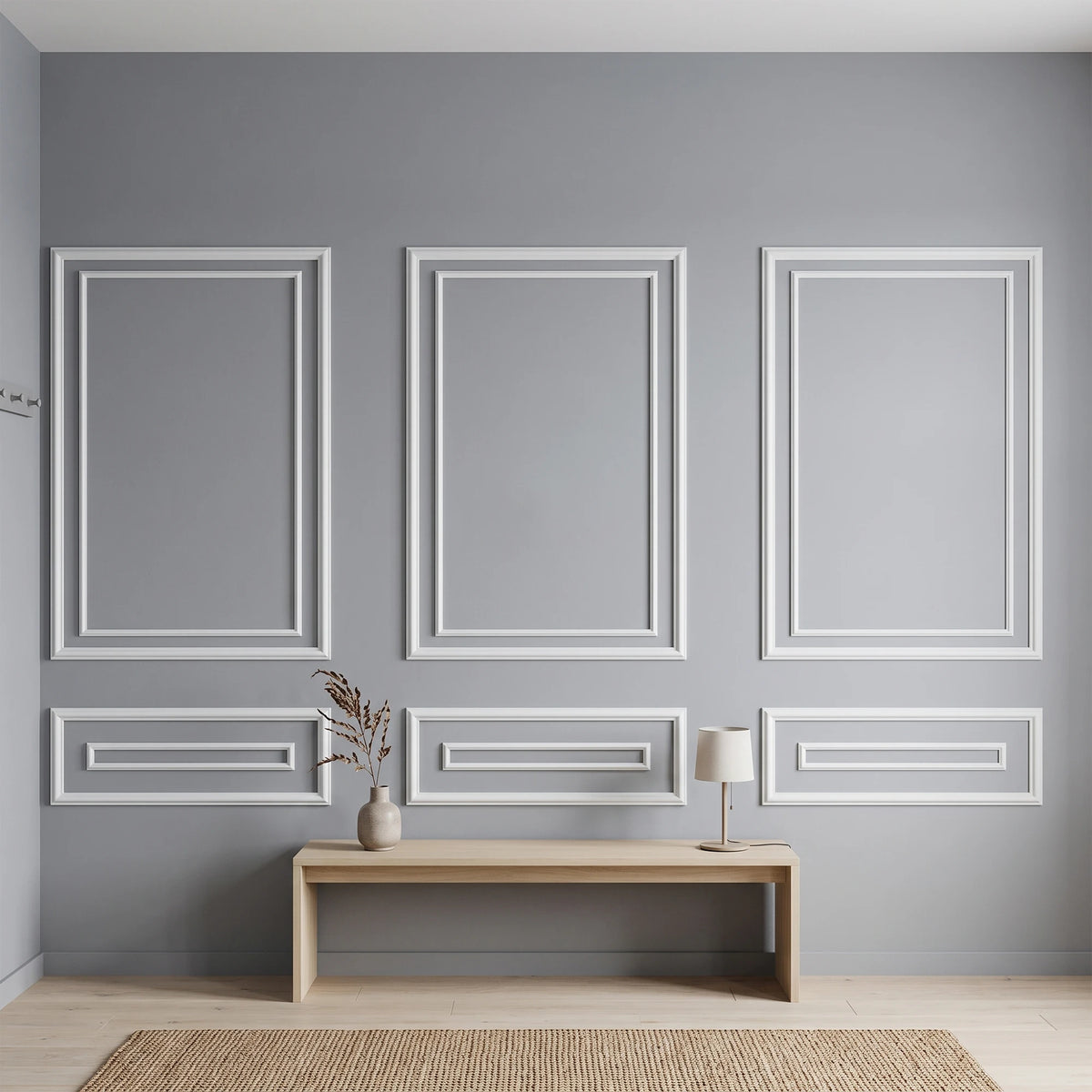 Peel And Stick Double Frame Wainscoting Wall Molding Kit