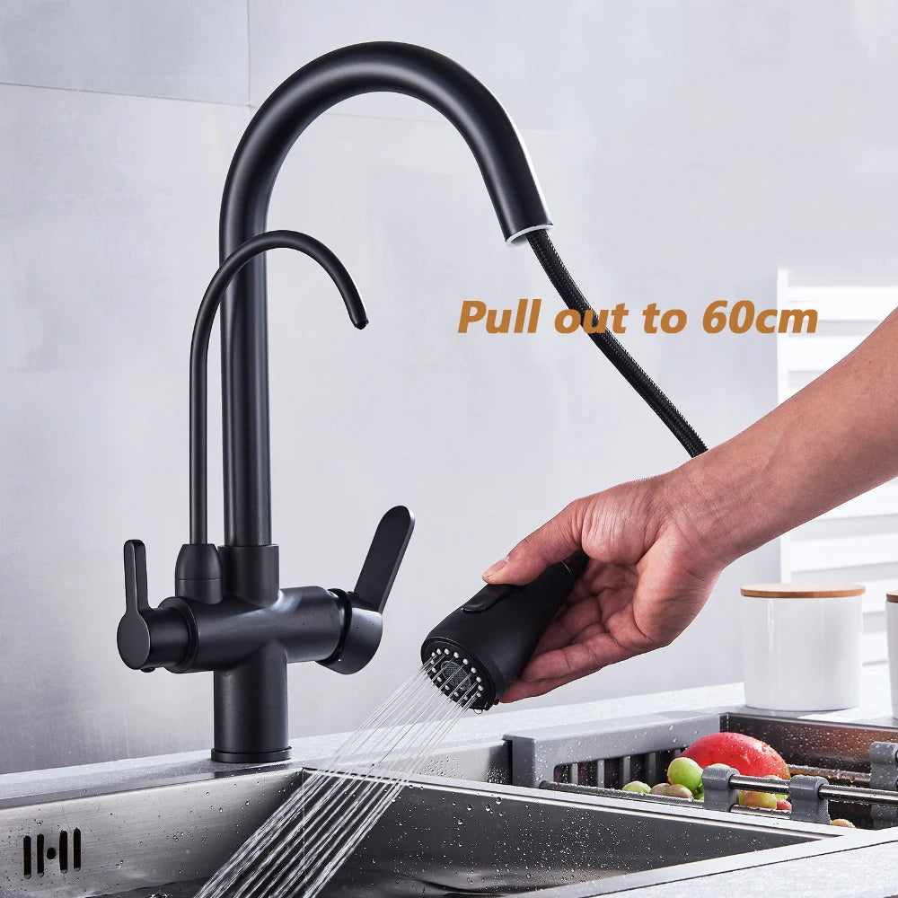 Onyzpily Touch Sensor Kitchen Faucet Pull Out Hot Cold Mixer