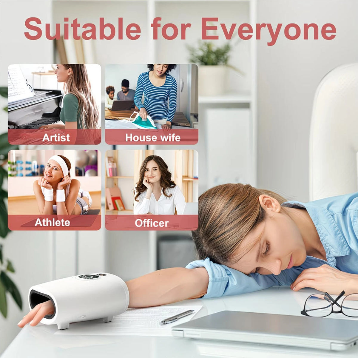 LINGTENG Cordless Heated Hand Massager For Comfortable Relaxation