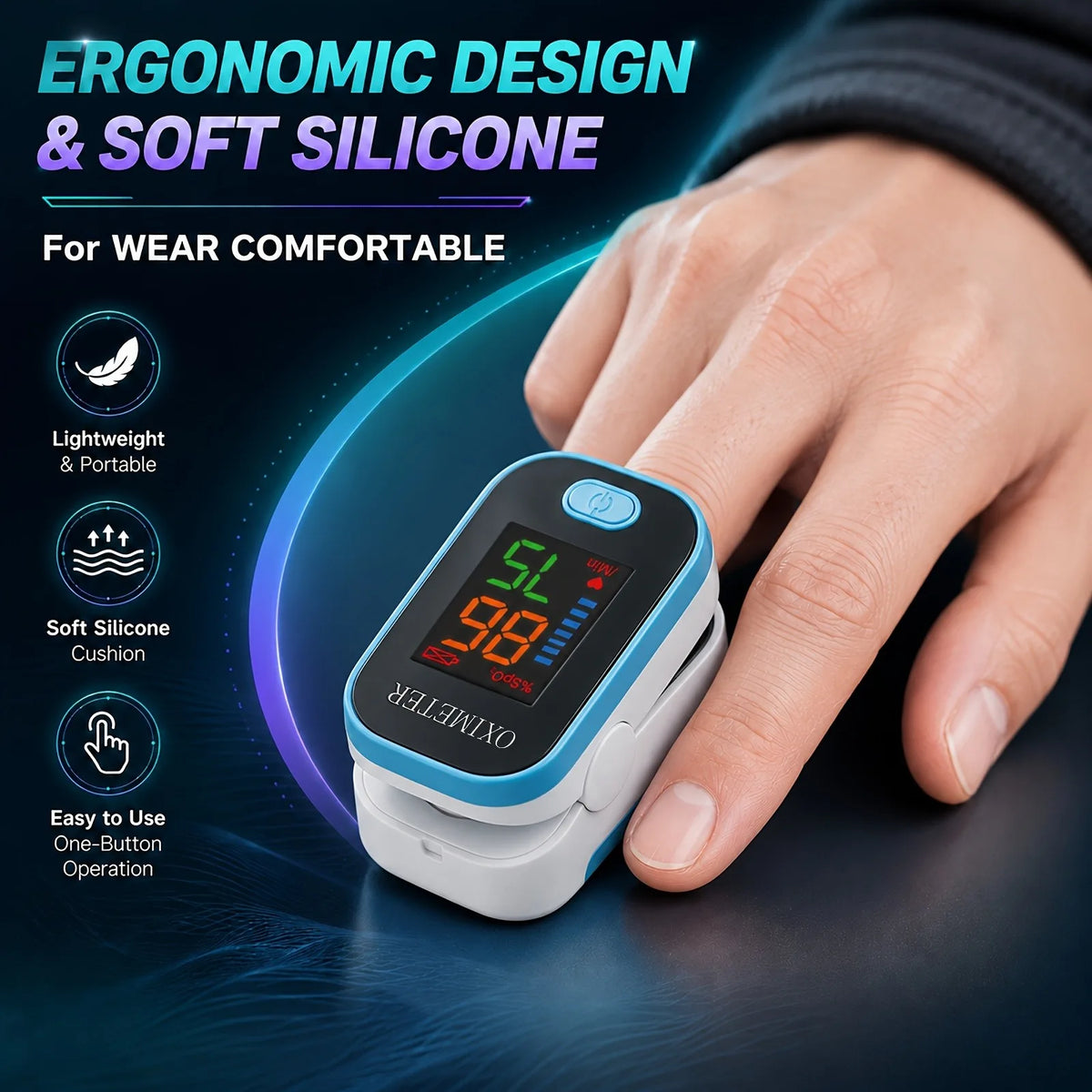 Jitesy Pulse Oximeter For Blood Oxygen And Heart Rate Monitoring
