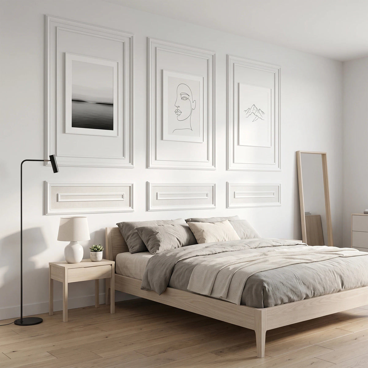 Peel And Stick Double Frame Wainscoting Wall Molding Kit