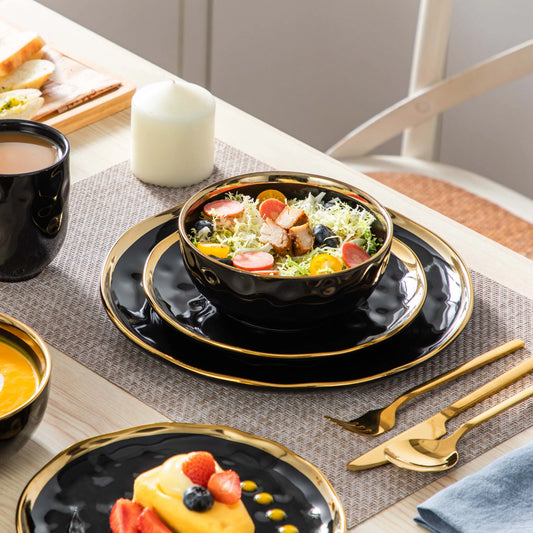 MALACASA Ceramic Dinnerware Set For Home Dining And Entertaining