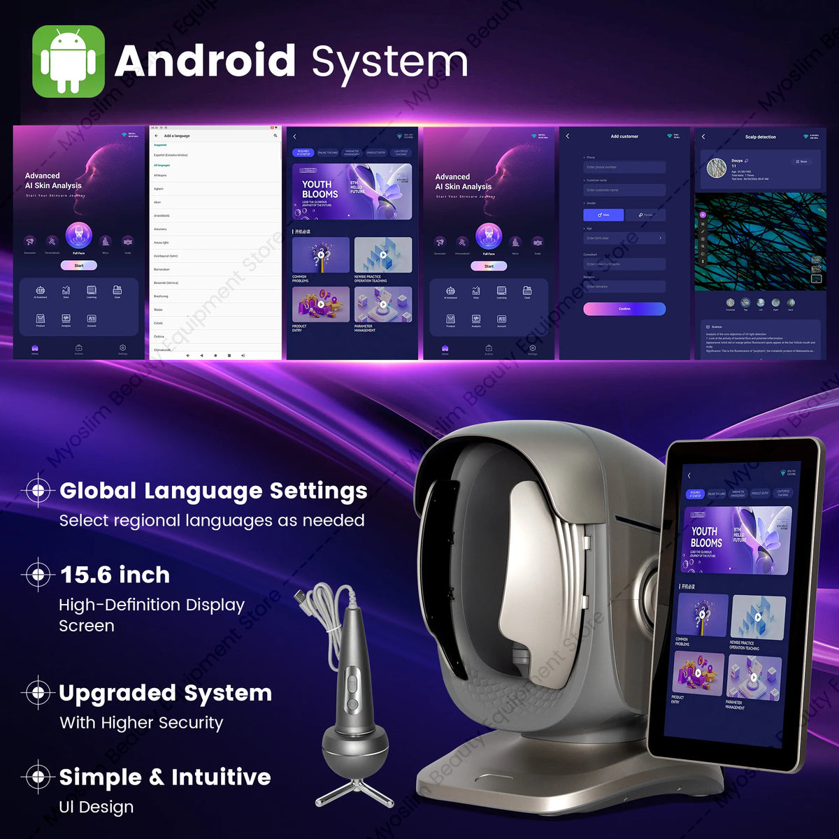 Professional AI Skin Analyzer Facial Testing Device