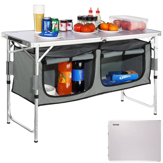 Vevor Mdf Folding Camping Kitchen Table For Outdoor Picnic Grill