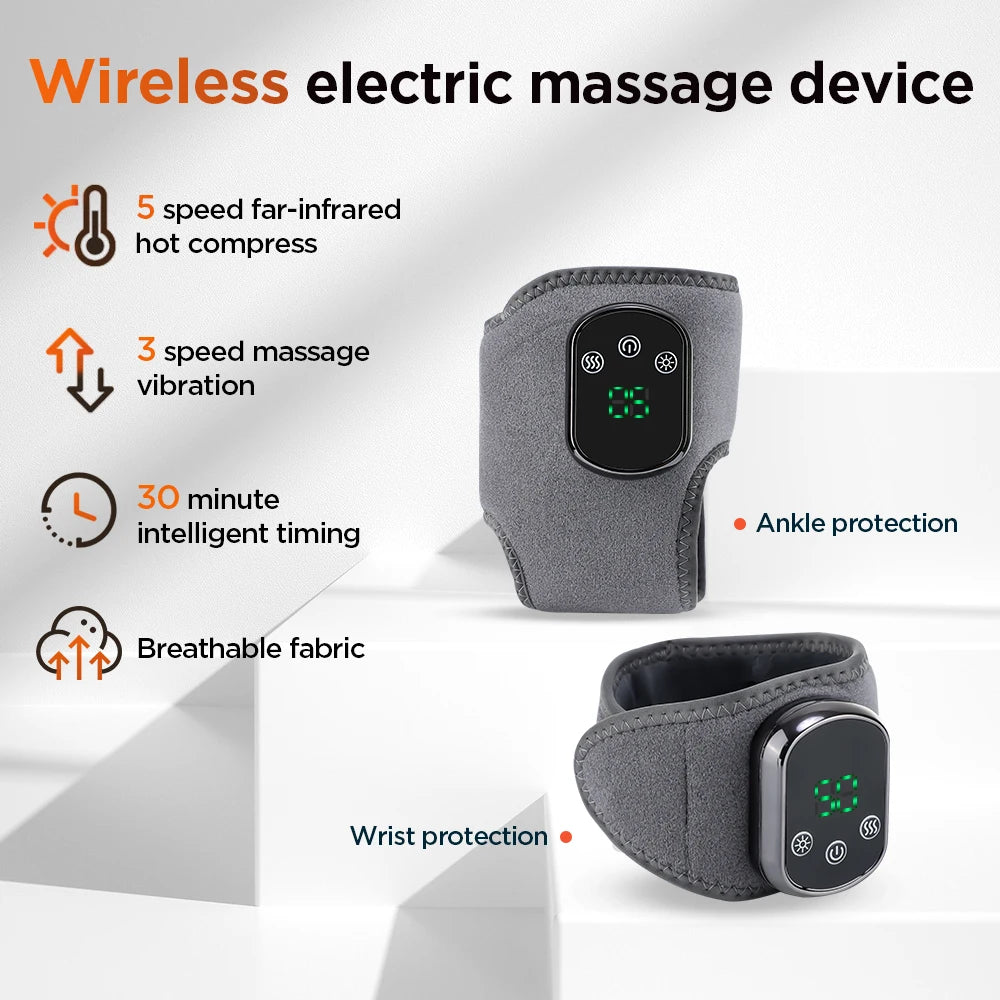 Hailicare Rechargeable Heated Ankle Brace With Vibration Foot Massage