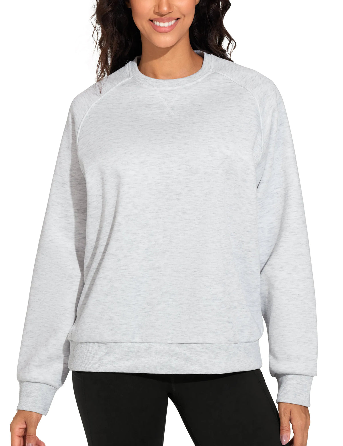 The Gym People Women Long Sleeve Fleece Crewneck Sweatshirt