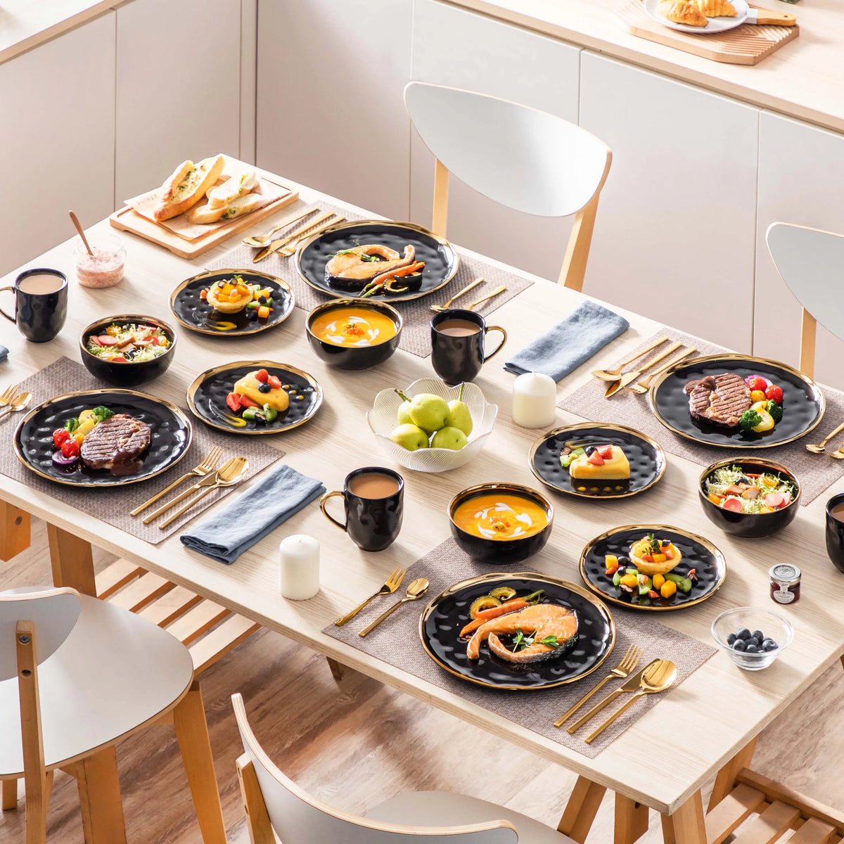 MALACASA Ceramic Dinnerware Set For Home Dining And Entertaining