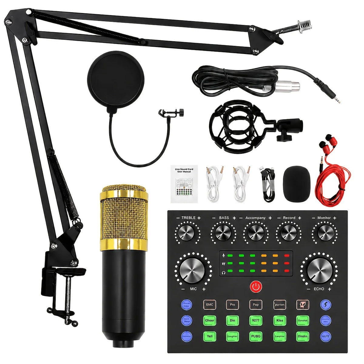 Home Recording Studio Kit With Condenser Microphone For Podcasting