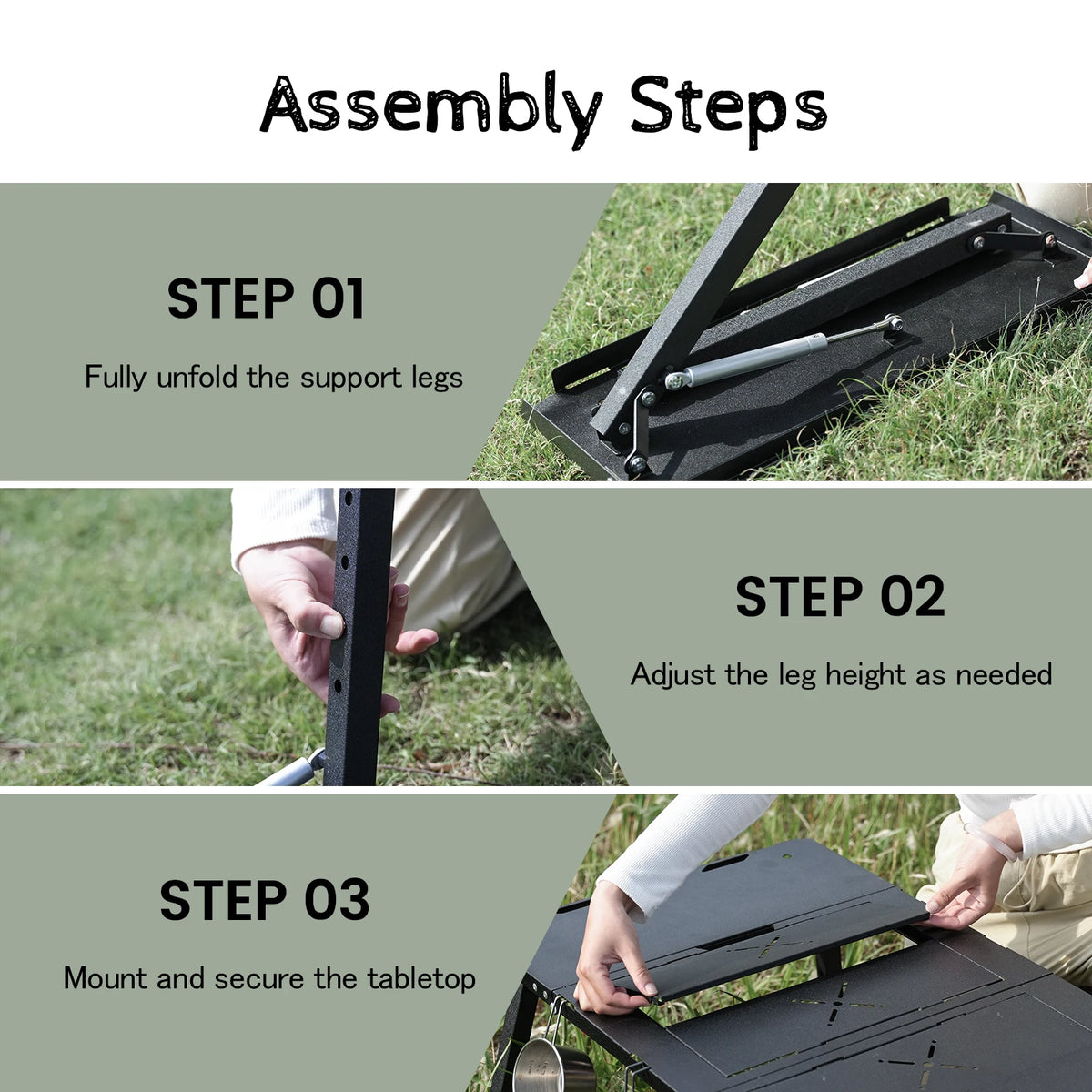 Pakicetus Foldable Camping Table Portable Outdoor Utility Table