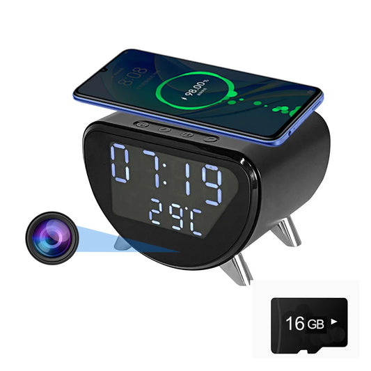 Ouvis 4K WiFi Clock Camera With Motion Detection Wireless Charging