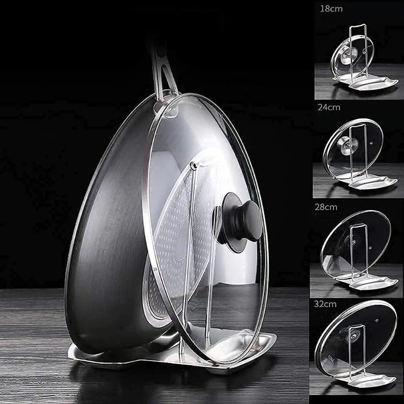 Stainless Steel Pan Lid Holder And Spoon Rest Kitchen Organizer