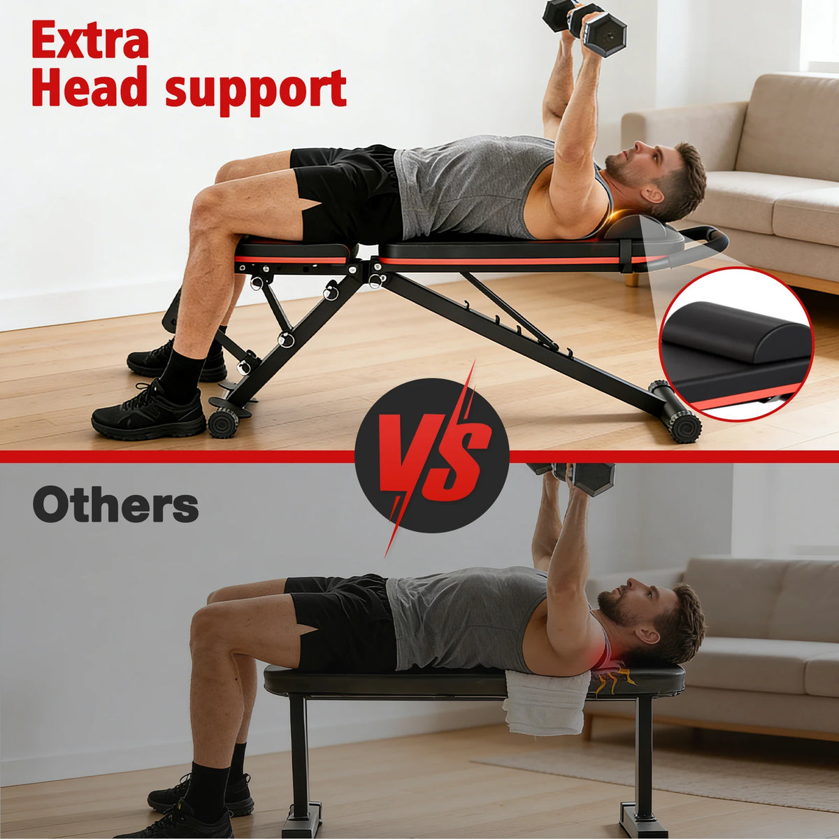 Multifunctional Foldable Dumbbell Bench With Multiple Level Adjustments