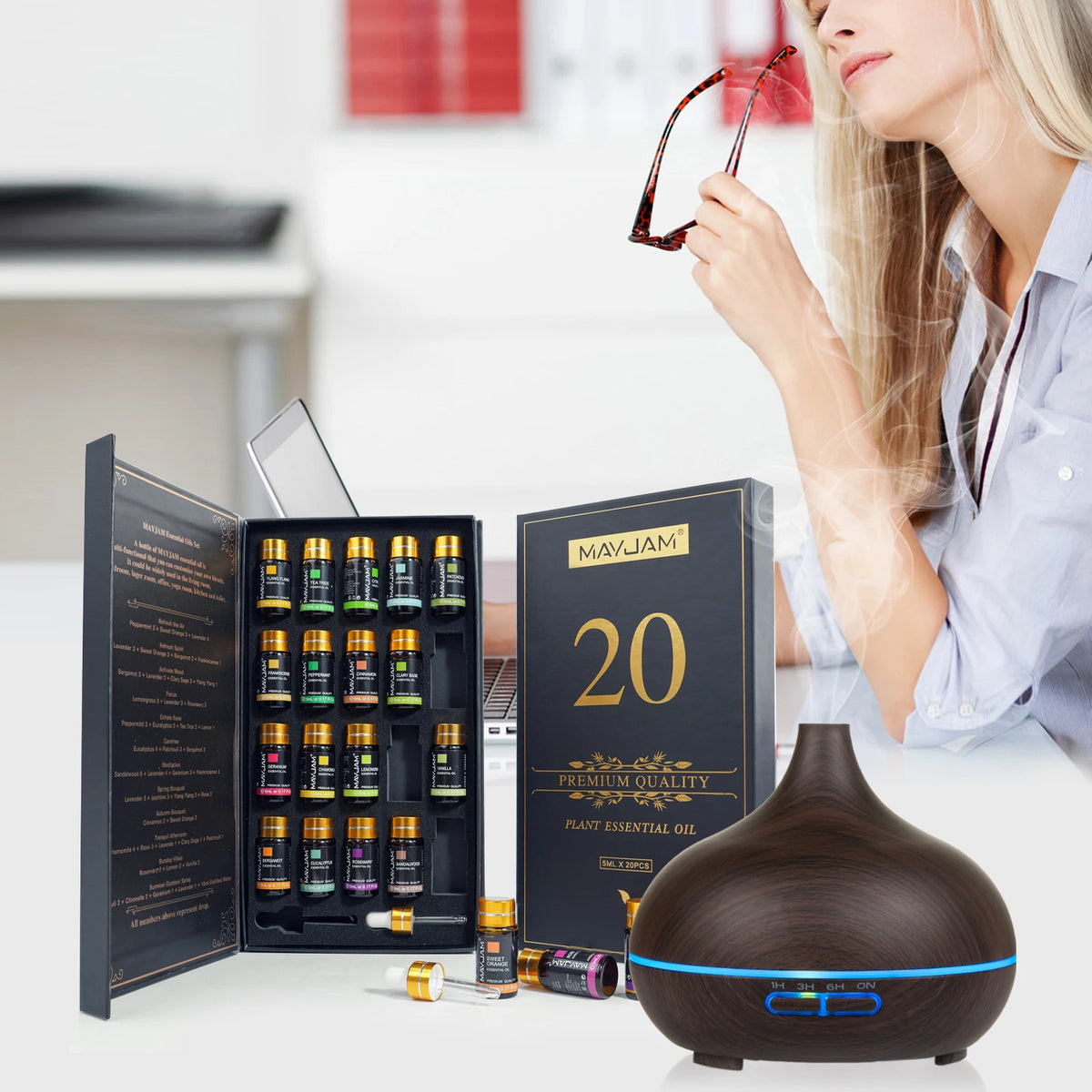 Mayjam Pure Essential Oil Kit For Aromatherapy Diffusers