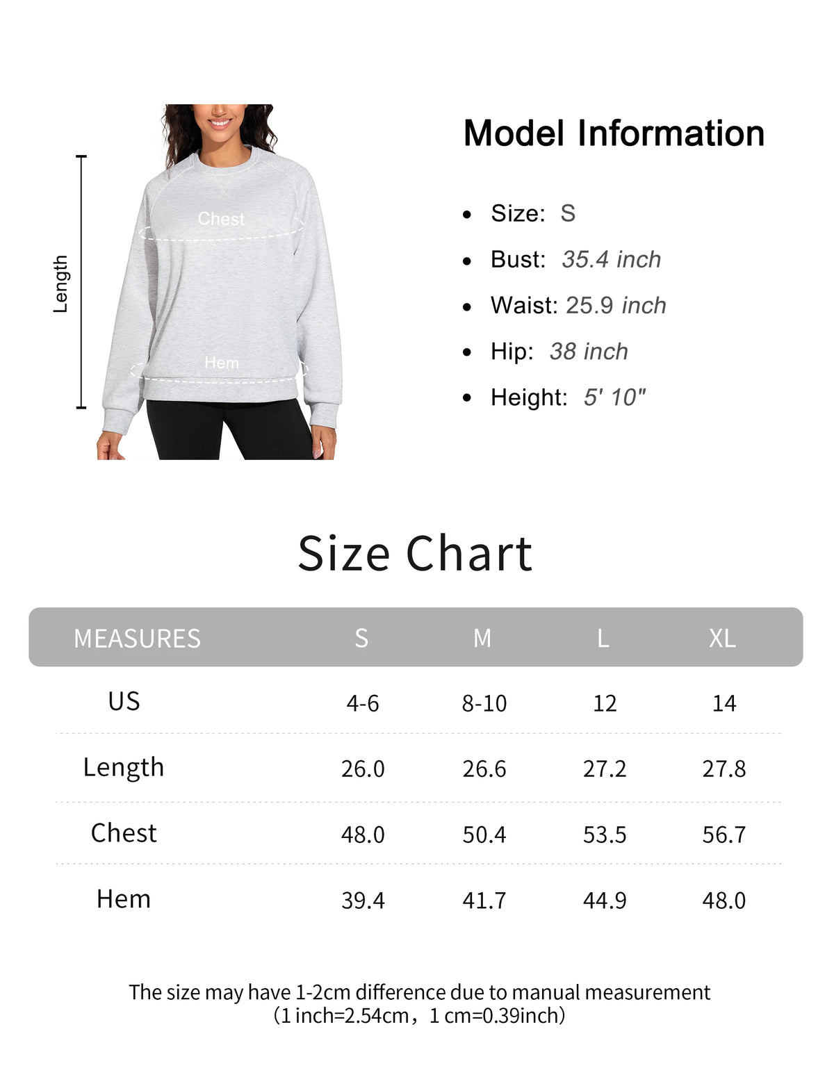 The Gym People Women Long Sleeve Fleece Crewneck Sweatshirt