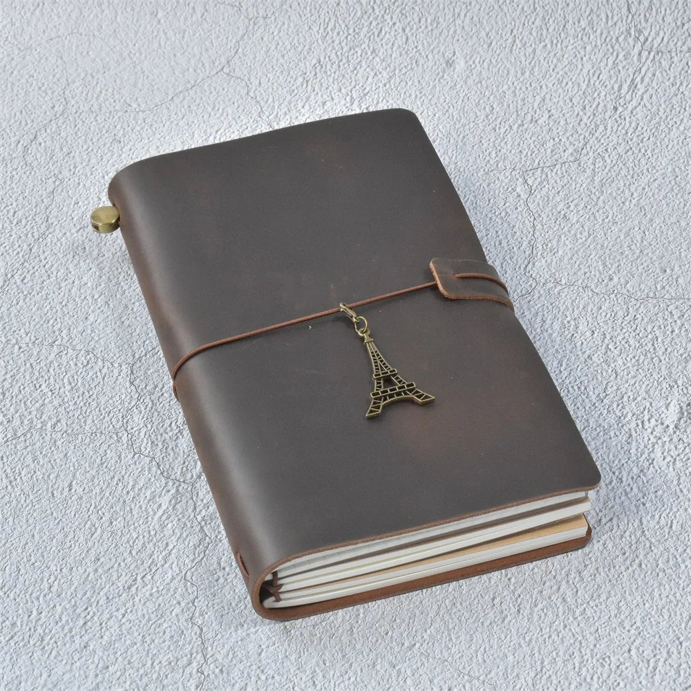 RAYSLIN Genuine Leather Refillable Custom Travel Diary Journal
