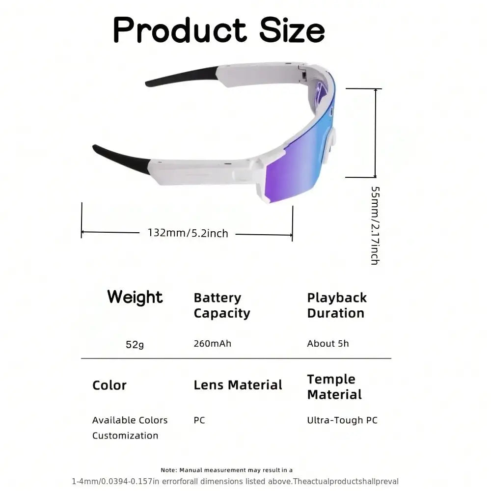 Hivisuals AI Camera Sports Sunglasses With Bluetooth Audio Voice Control