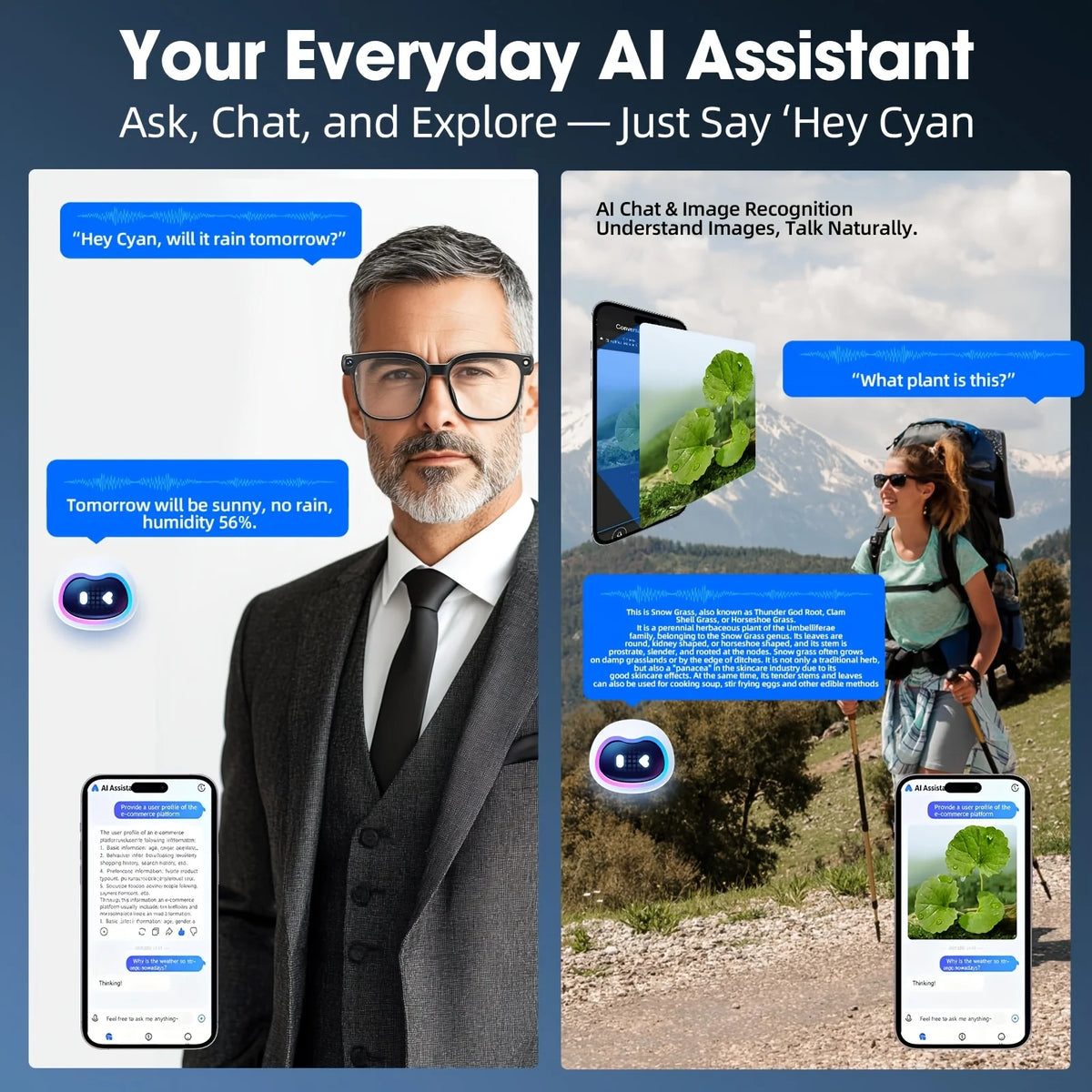 Smart Camera Glasses With HD Video, AI Translation And Bluetooth Audio