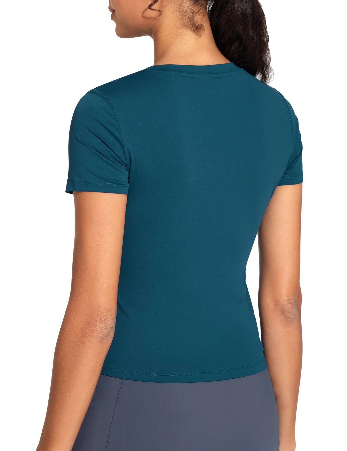 The Gym People Women's V-Neck Crop Slim Fit Yoga Tee