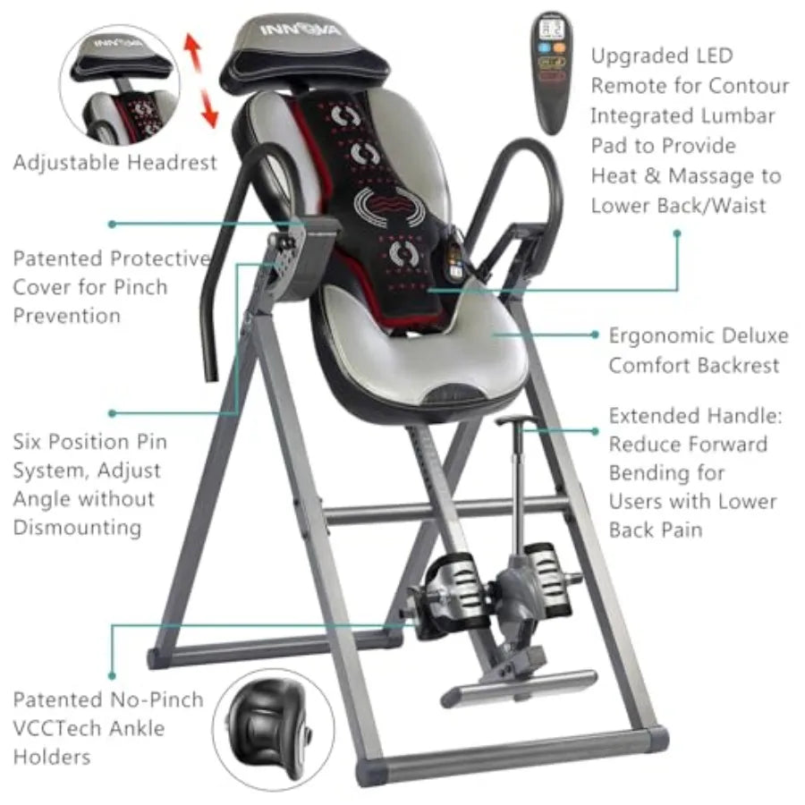 Innova Advanced Heat Massage Inversion Table For Back Relief