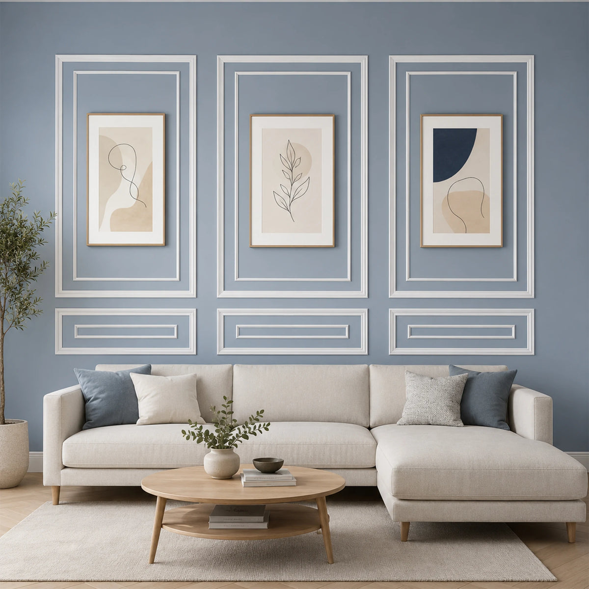 Peel And Stick Double Frame Wainscoting Wall Molding Kit