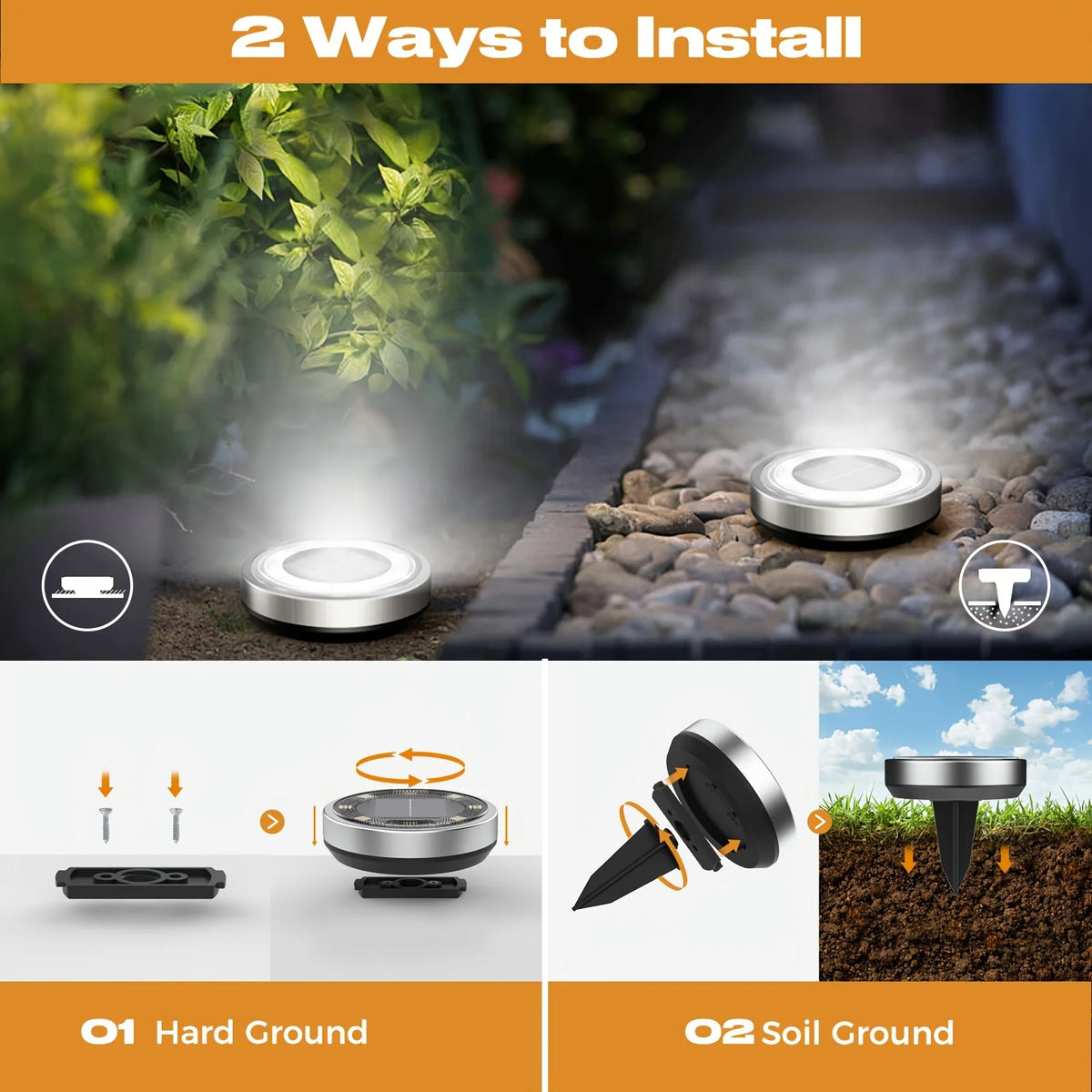 Solar Pathway Lights for Garden Patio Lawn and Landscape Lighting