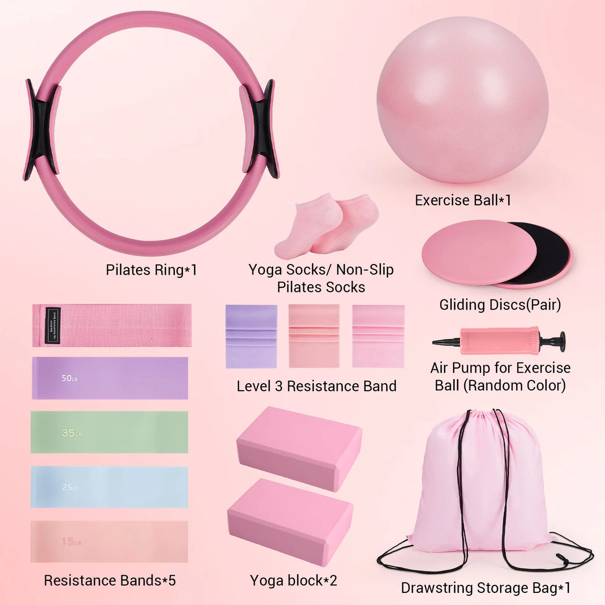 GAOMON 17-In-1 Pilates Ring Kit For Home Fitness Workouts