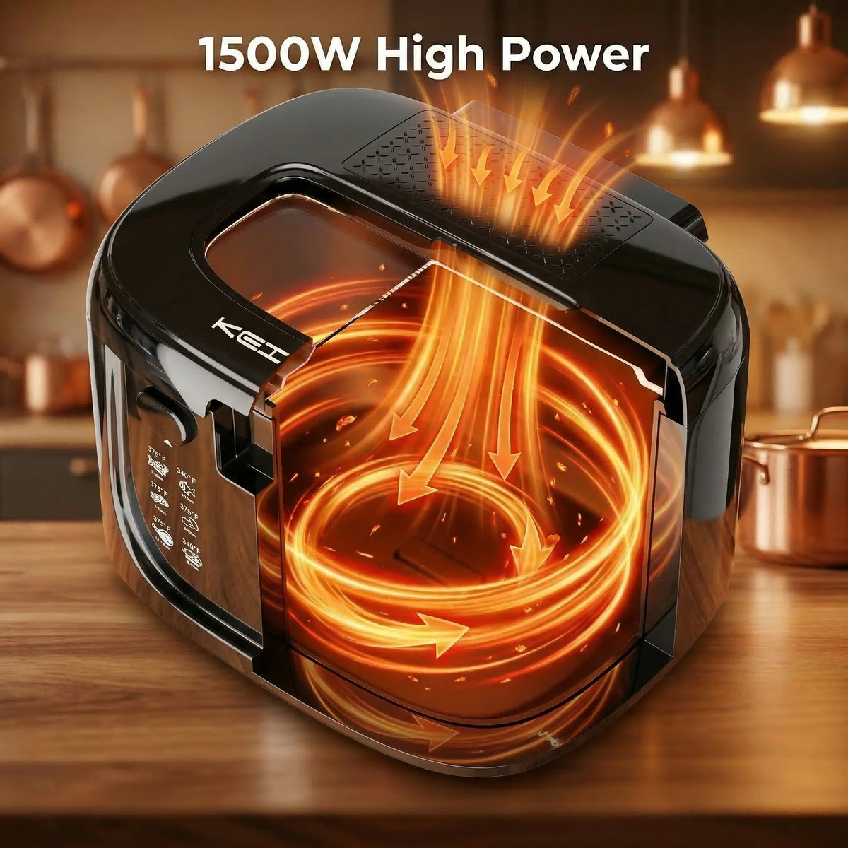 CACHOO 1600W Digital Deep Fryer With Adjustable Temperature Control