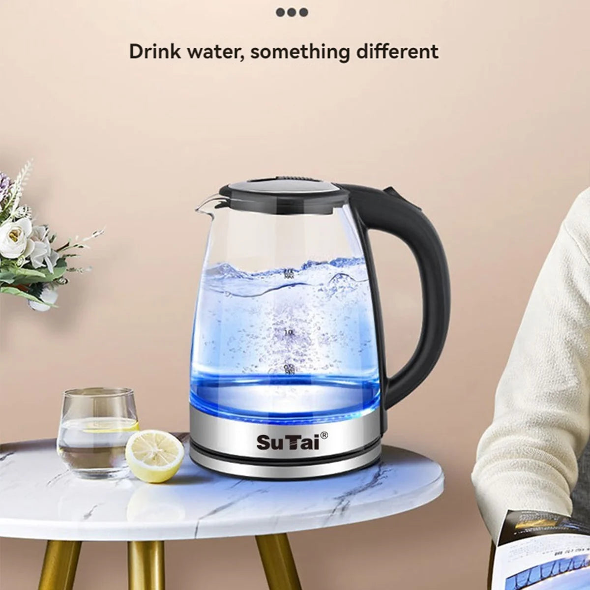 Electric Glass Kettle With Auto Shutoff And LED Indicator