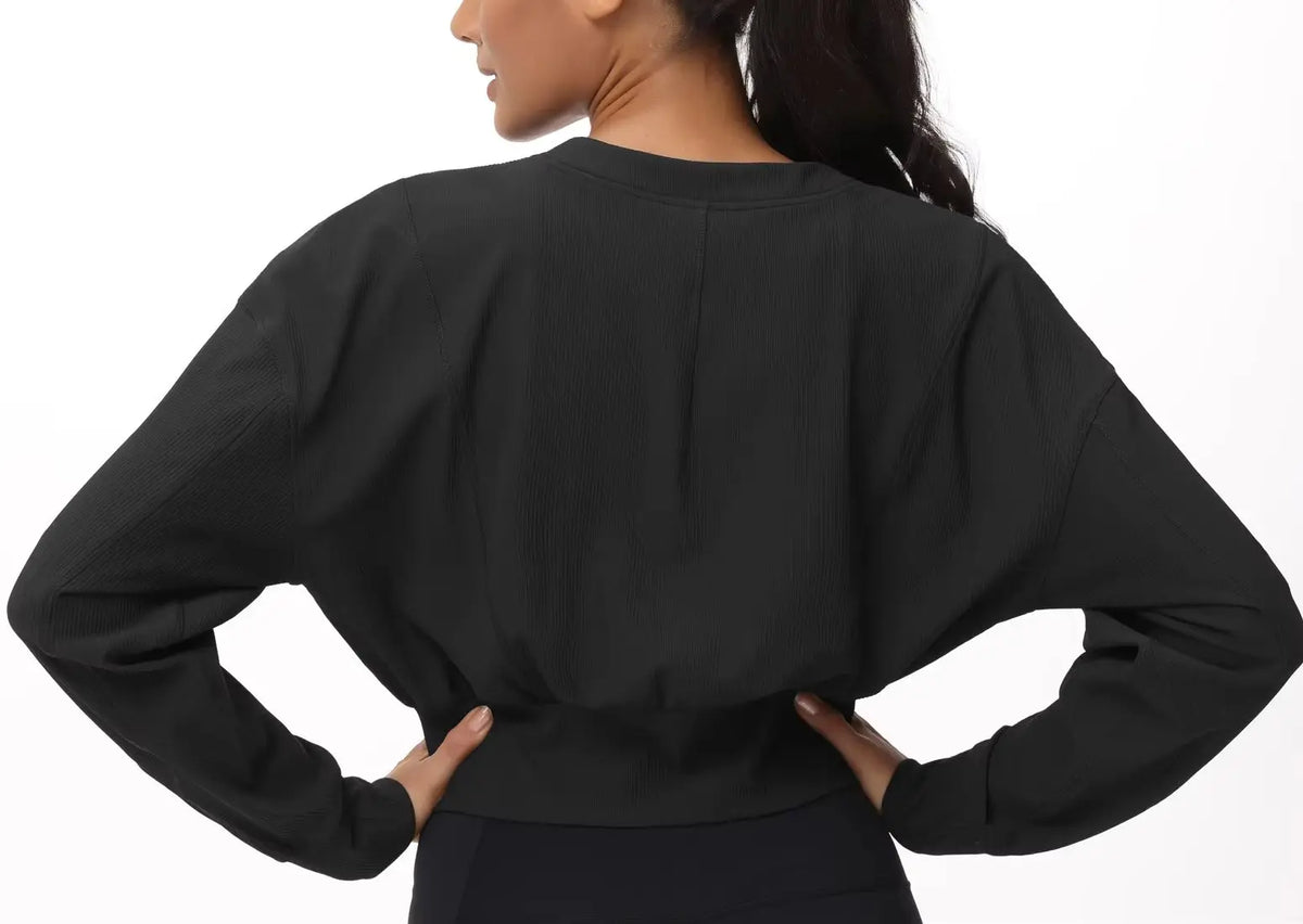 The Gym People Womens Lightweight Cropped Zip Jacket