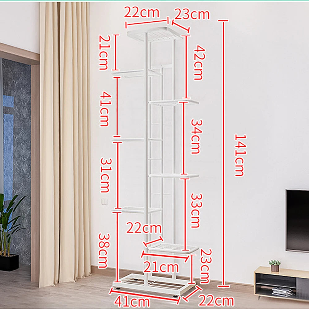HiMISS Tiered Metal Plant Stand With Multiple Potted Plant Holders