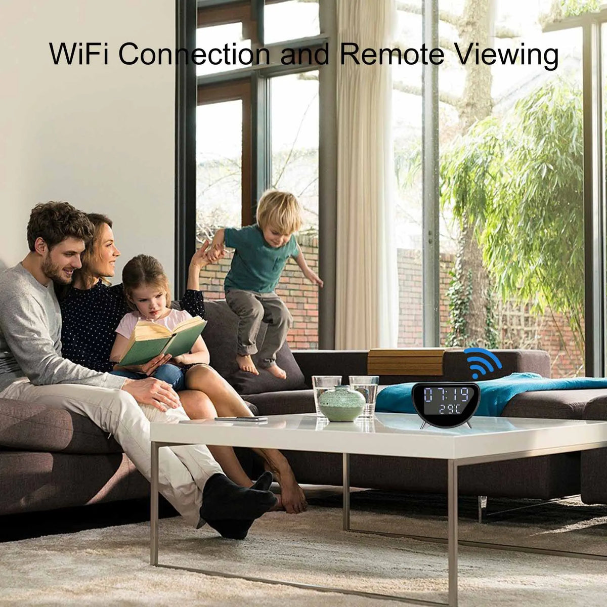 Ouvis 4K WiFi Clock Camera With Motion Detection Wireless Charging