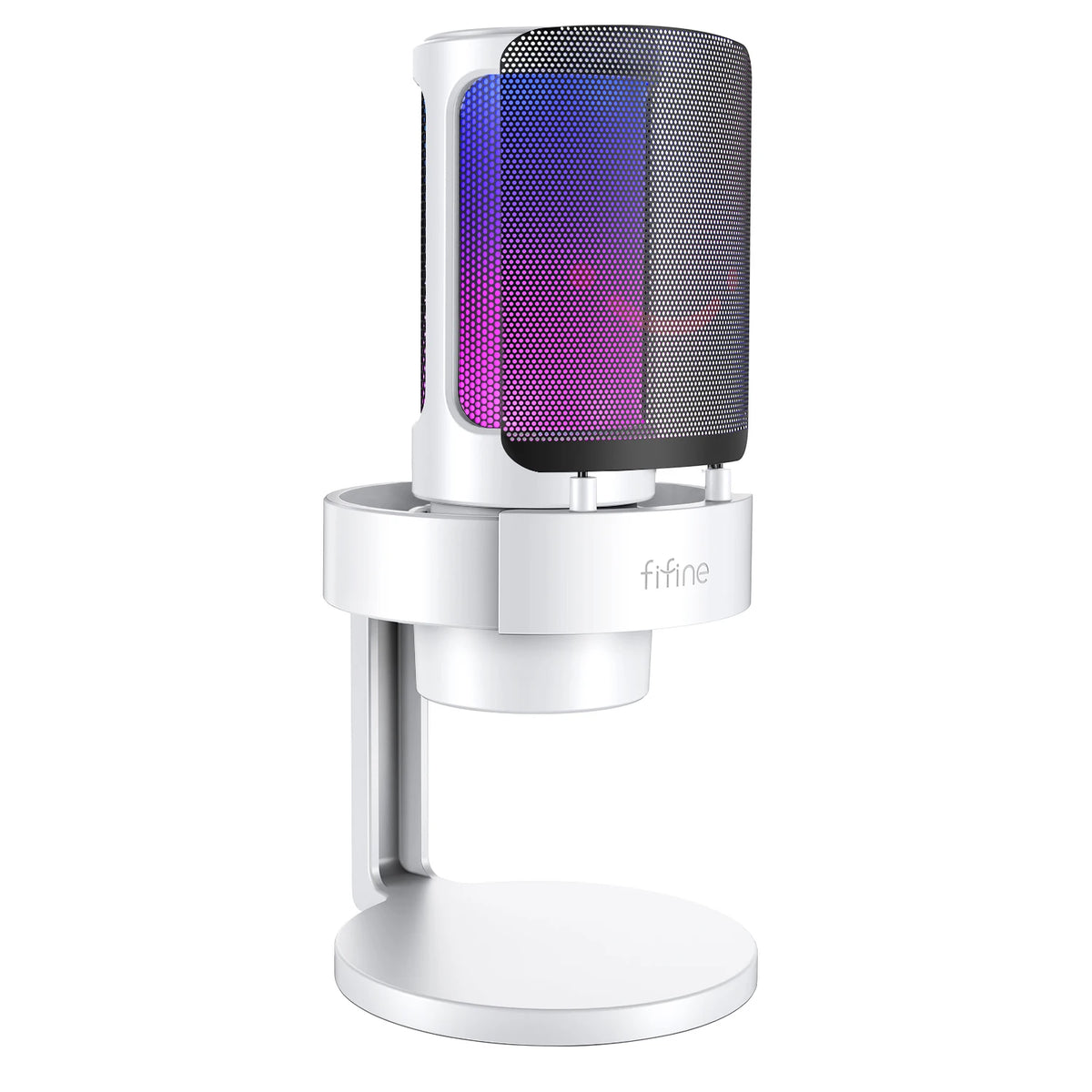 FIFINE USB Microphone RGB Touch Mute Headphone Output PC Streaming
