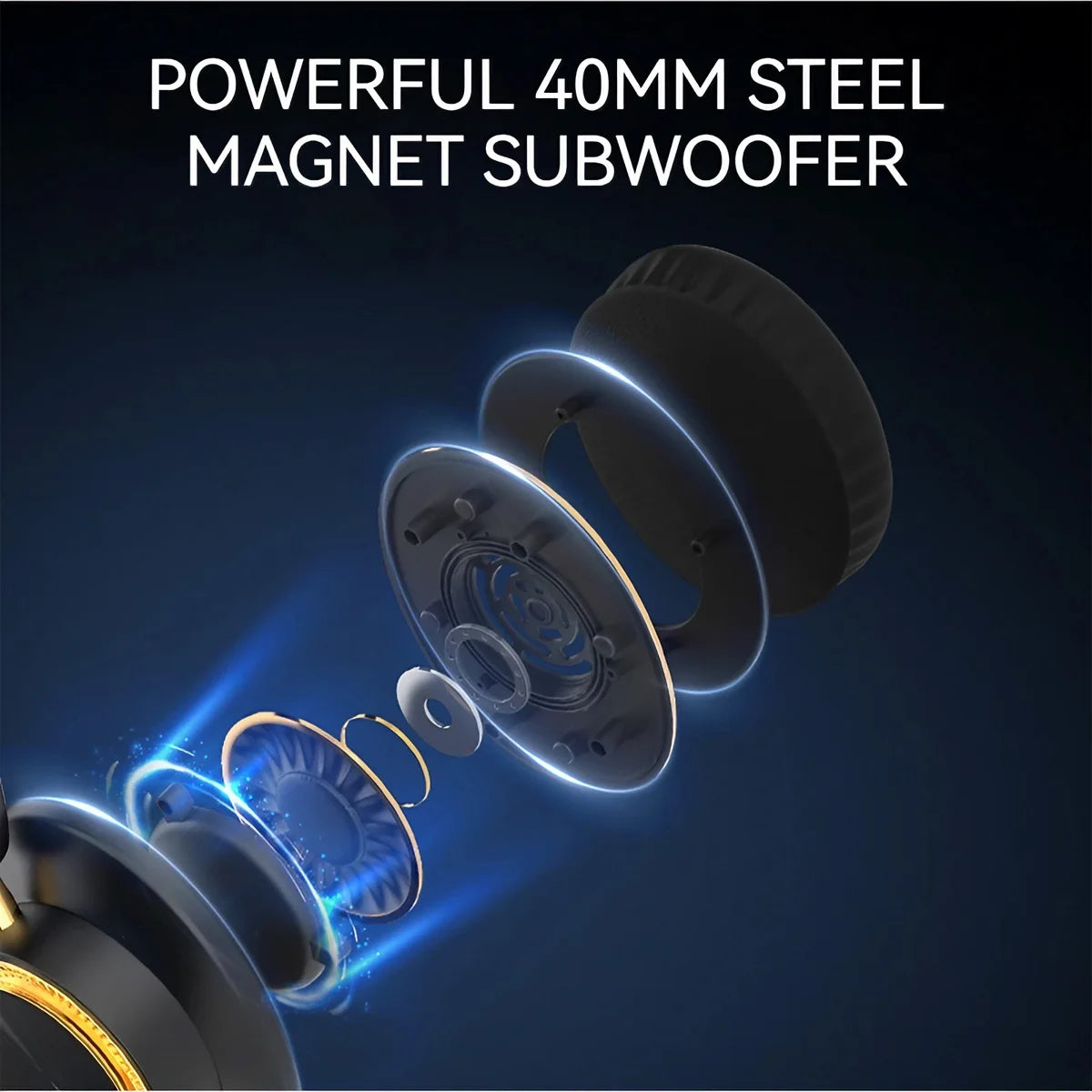 STONEGO Foldable Wireless Bluetooth Gaming Headphones With HiFi Stereo Sound