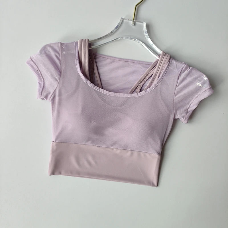 Women Quick Dry Seamless Yoga Top With Built In Support