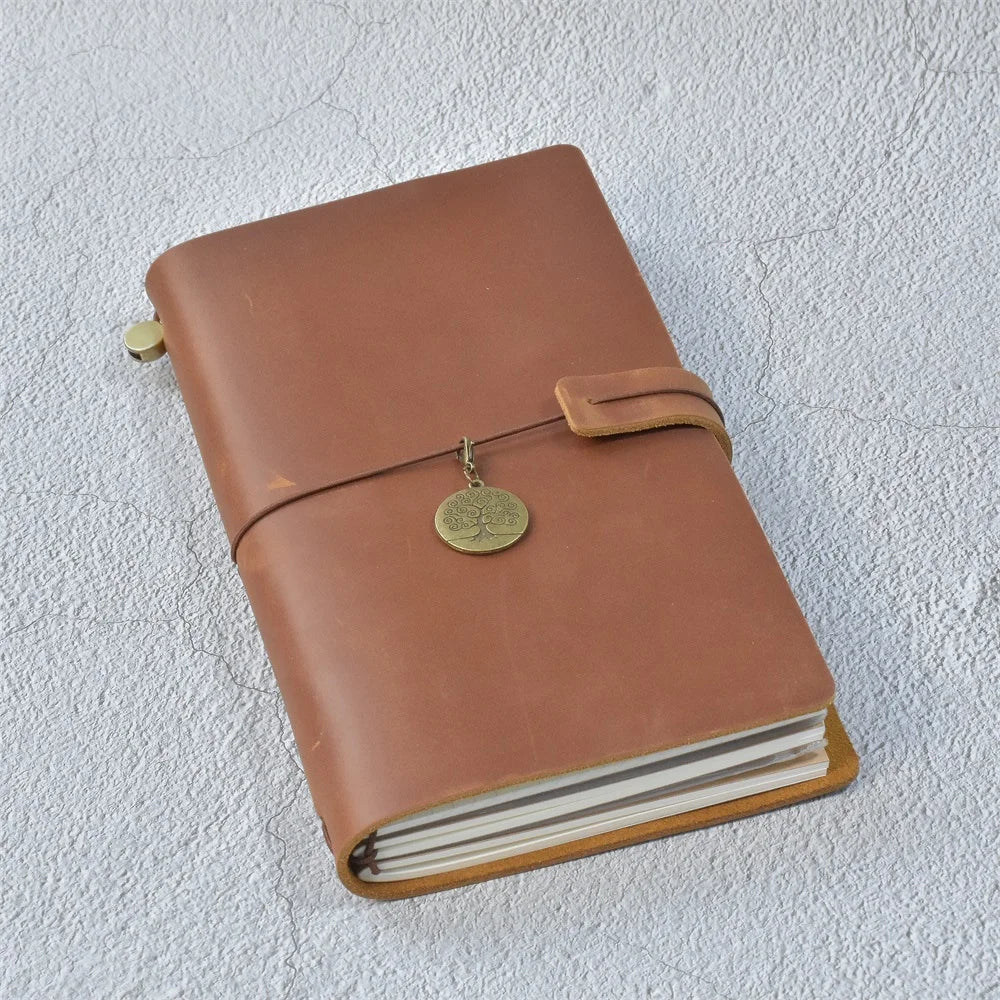 RAYSLIN Genuine Leather Refillable Custom Travel Diary Journal